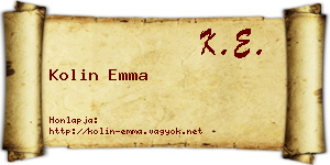 Kolin Emma névjegykártya